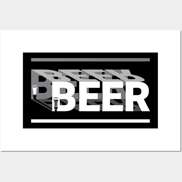 Beer Word Perspective Wall Art by dkdesigns27